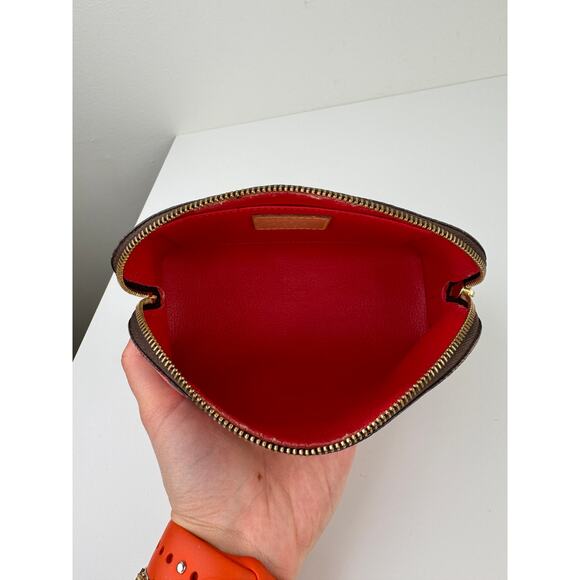 LOUIS VUITTON Kusama Red Black Cosmetic Pouch Leather Infinity Dots Inner Pocket - Picture 11 of 16